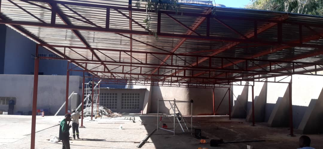 Steel storage shade frame at Elephant Hills
