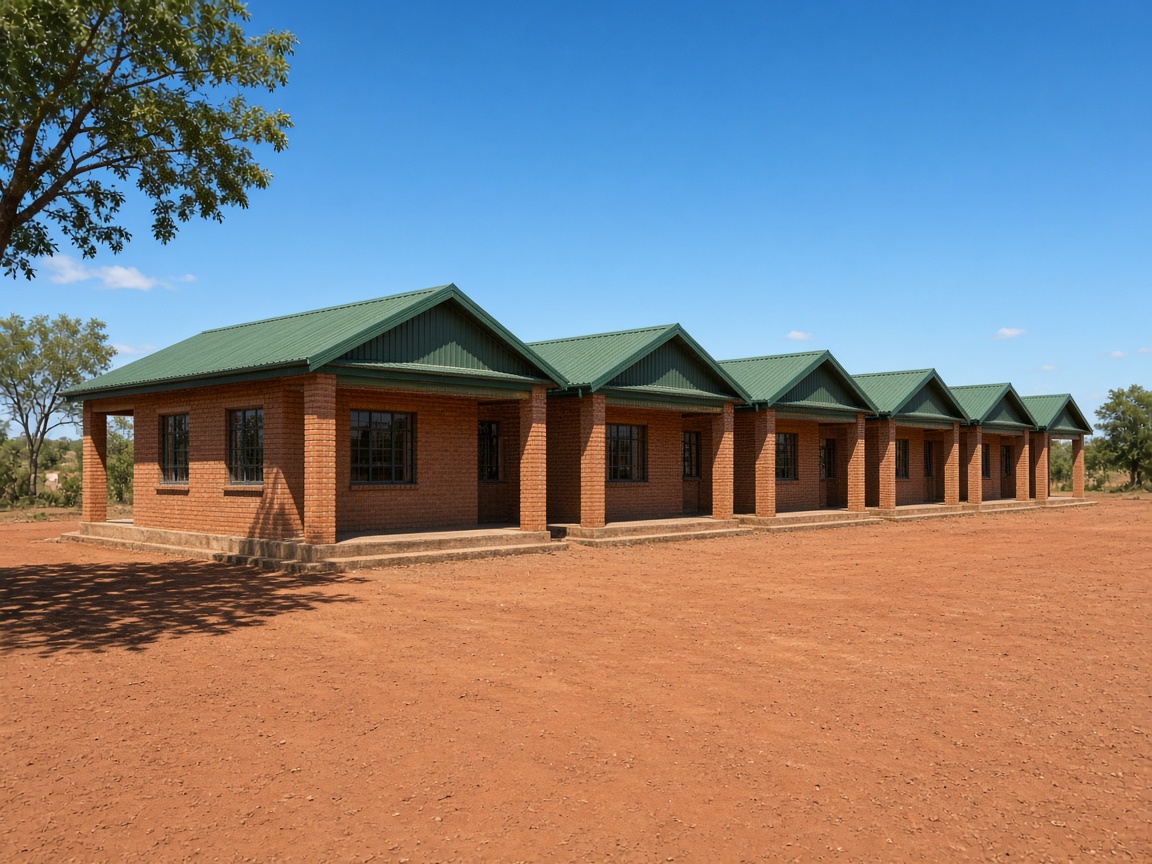 Illustrative view of newly built school blocks