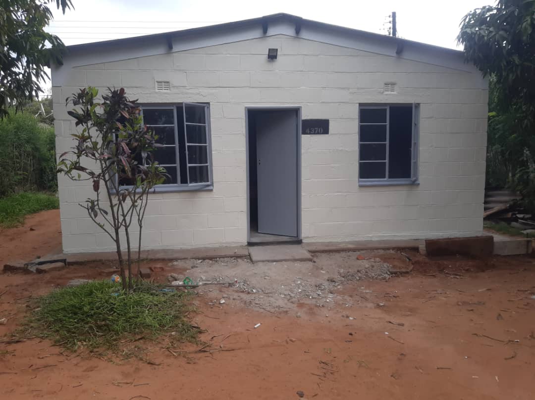 Refurbished staff house with white painted walls
